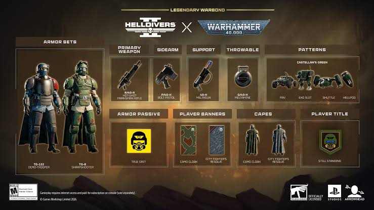 Helldivers 2 x Warhammer 40,000 Castellan's Creed Legendary Warbond Items Fully Revealed