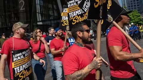 New York rail workers' strike continues as commuters brace for Monday chaos