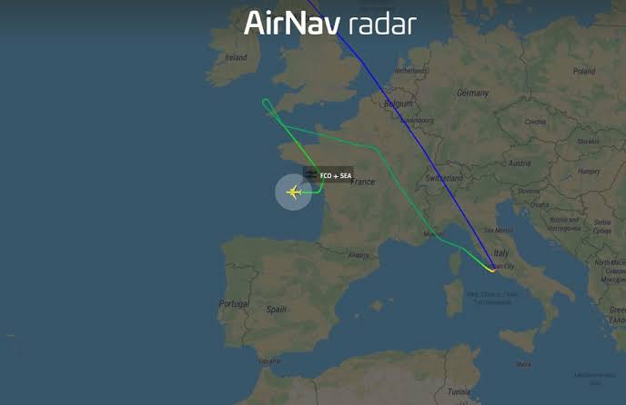 Alaska Airlines Boeing 787-9 is declaring an emergency off France coast, after U-turn over UK