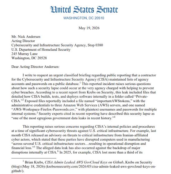 Lawmakers Demand Answers as CISA Tries to Contain Data Leak