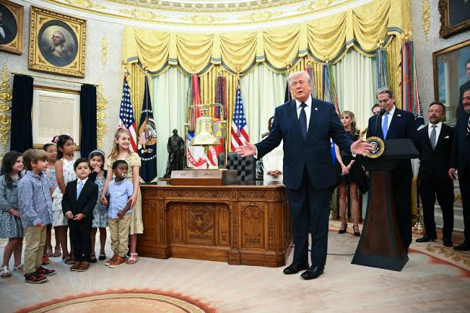 Trump rings opening bell to mark first day of trading for Trump Accounts