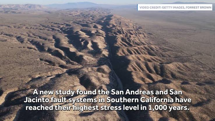 San Andreas fault reaches highest stress level in 1,000 years, study say