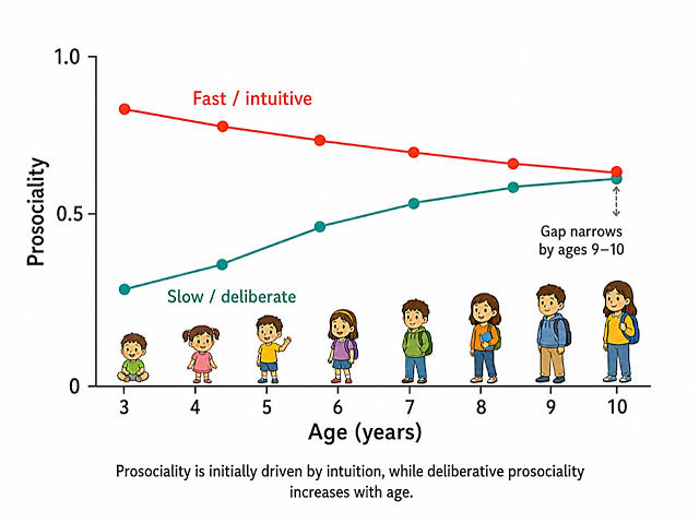 Kindness emerges intuitively in young children before reflection catches up, study finds