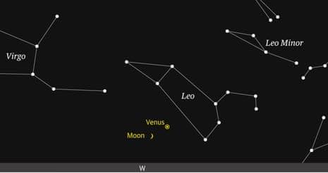 Young crescent moon to meet Venus in evening twilight