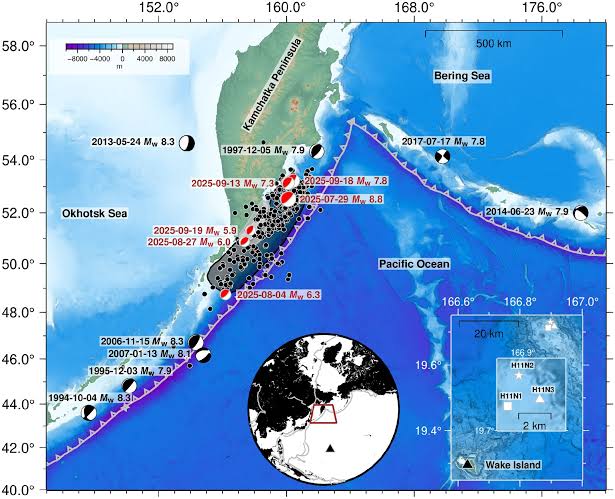 Massive Kamchatka earthquake has extended rupture that overlaps 1952 event, researchers find