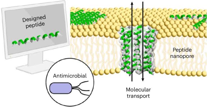 Computational design of antimicrobial peptide nanopores