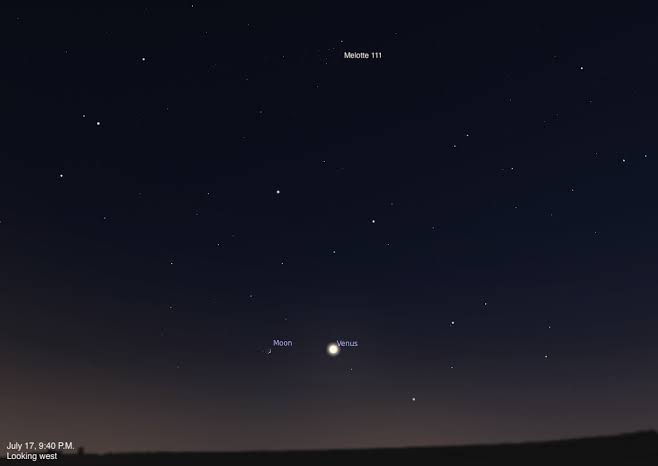 The Sky Today on Friday, July 17: The Moon skims south of Venus