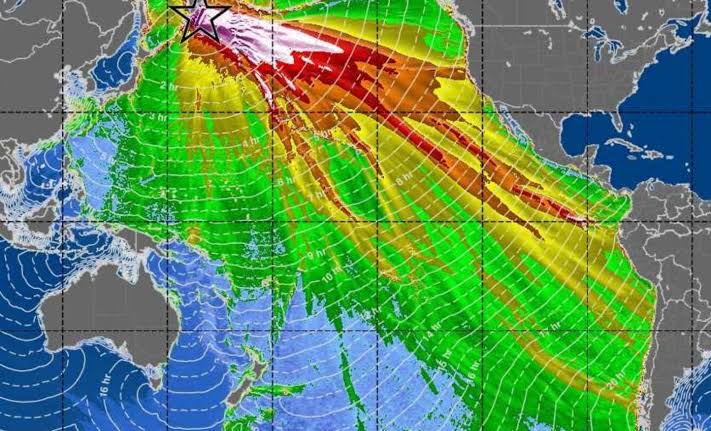 Satellite captures first high-resolution images of a giant tsunami in the Pacific Ocean
