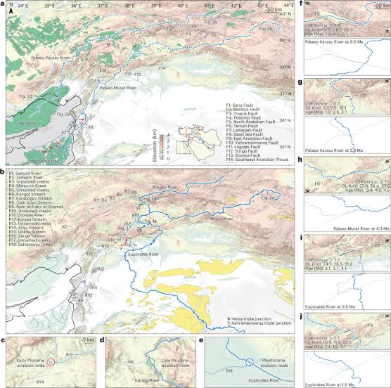 Late Miocene Euphrates River drained into a partially desiccated eastern Mediterranean