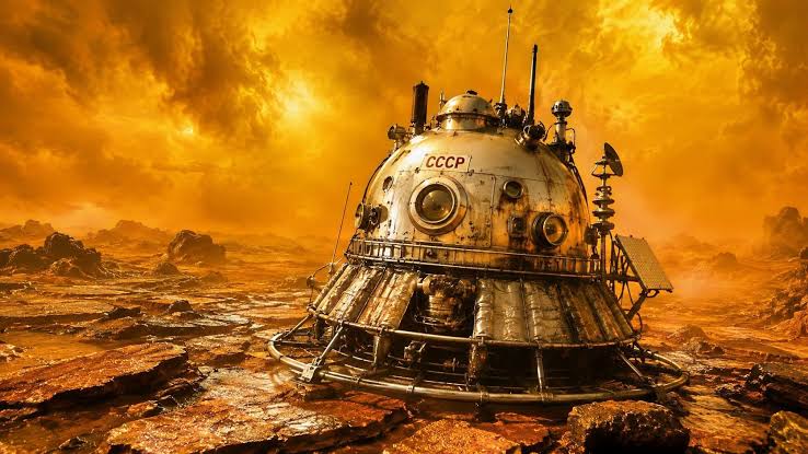 On 5 March 1982, the Soviet Venera 14 lander reached the surface of Venus, ejected the protective cap from its camera lens, photographed the surrounding terrain — and then lowered its mechanical soil-testing arm directly onto the discarded lens cap, returni