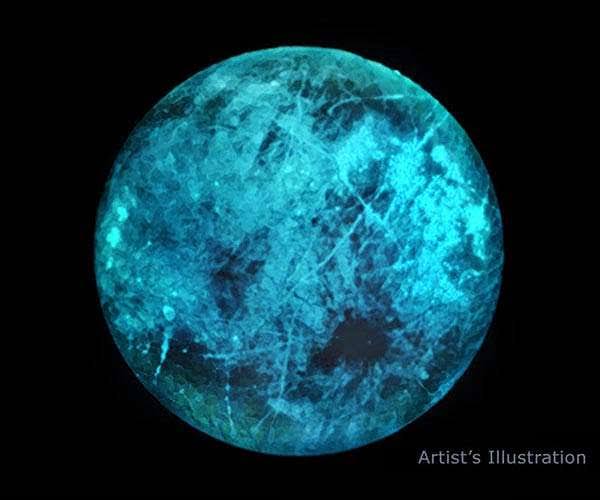 Europa may literally glow green, blue or white on its night side because Jupiter’s radiation energises salts frozen into its surface, and the colour of that glow could offer a new clue to what its hidden ocean is made of