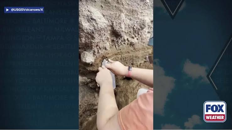 Scientists collect samples from Kilauea volcano summit crater