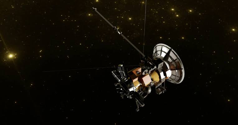 Bolted to Pioneer 10 is a plaque showing two humans and a cosmic map back to Earth, while the spacecraft itself is now a silent ghost ship drifting toward Aldebaran, a star it will not pass for another two million years.