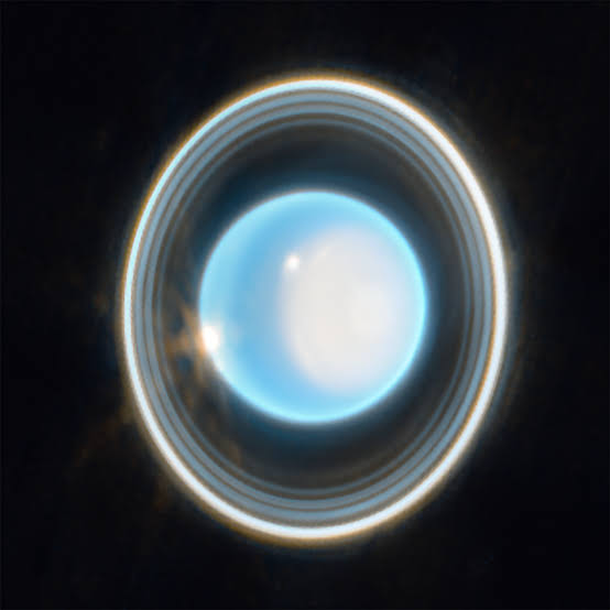 Uranus rotates almost completely on its side, tipped by 97.77 degrees, most likely by a giant impact billions of years ago — but its tilted moons keep the case from being closed