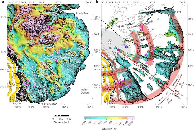 Giant fan-shaped structure found under East Antarctica