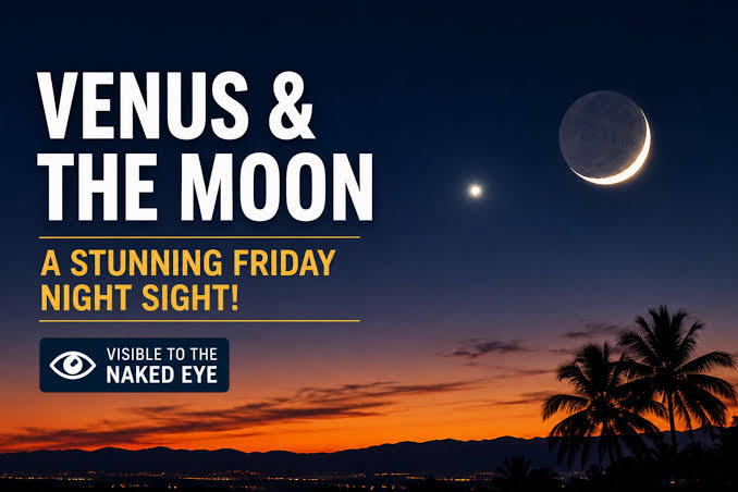 Venus, Crescent Moon to Put on a Stunning Show in Friday Night Sky