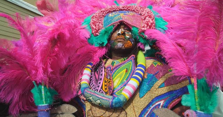 Mardi Gras Indians, or Black Masking Indians, spend months, thousands of dollars preparing hand-sewn suits
