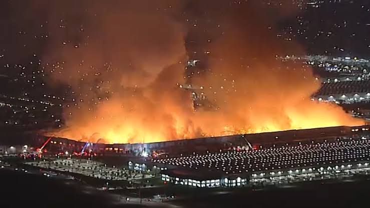 Warehouse employee accused of arson after Kimberly-Clark Distribution Center full of paper goods destroyed in massive Ontario fire