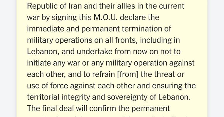 U.S.-Iran Agreement Includes Strait of Hormuz, Lebanon and More: See Full Text of the Deal