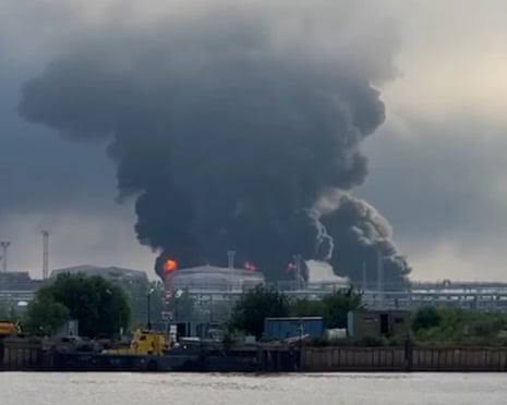 Ukrainian drones hit St Petersburg oil terminal and nearby port