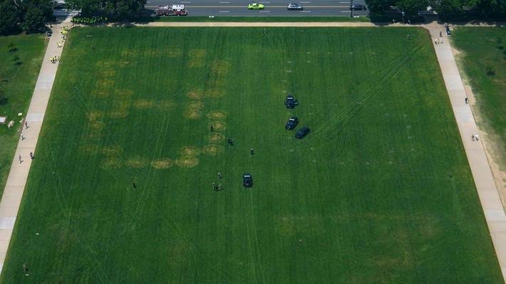 Apparent Trump Protest Phrase ‘86 47’ Etched Into National Mall