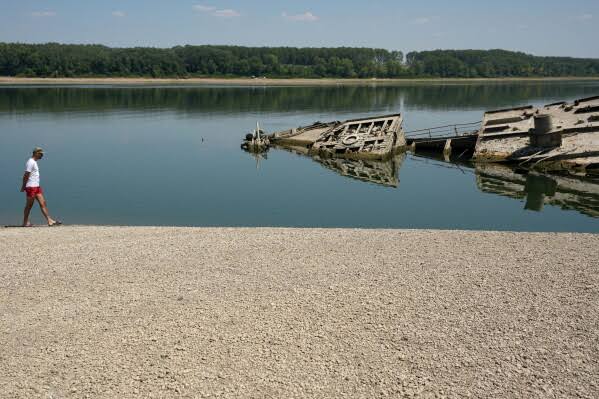 The Danube River’s water is dropping so low that World War II ships are emerging