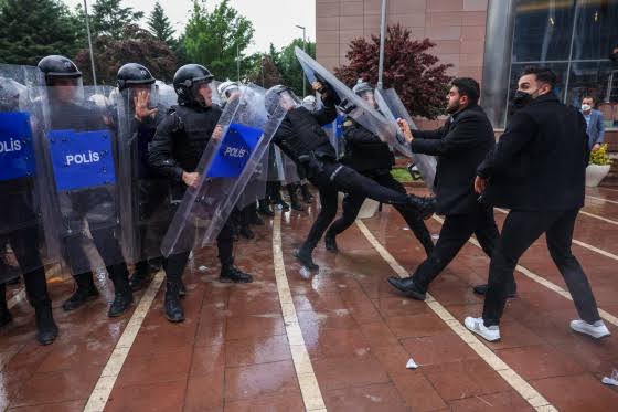 Turkish police storm offices of main opposition party, firing tear gas and rubber bullets