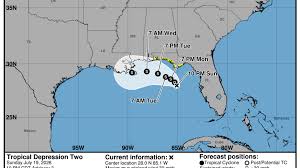 Latest update from the National Hurricane Center on the Tropical Depression for Sunday, July 19