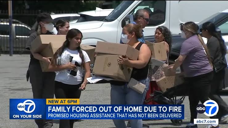 Lineage fire: East LA family camps near beach to escape stench from warehouse destroyed in fire in Boyle Heights