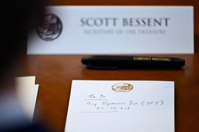 EXCLUSIVE: Bessent's 'to do' list: buy $5-10 billion worth of Japanese yen, Reuters photo shows